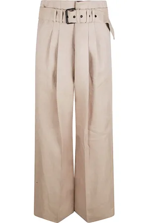 ELEVENTY Spodnie, Kobieta, brązowy, S, Lniane Camel Spodnie Made in Italy