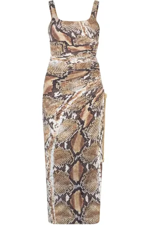 Roberto Cavalli Sukienki, Kobieta, brązowy, S, Brązowa Elegancka Sukienka