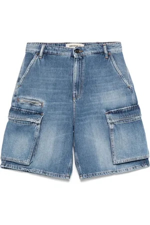 SEMICOUTURE Szorty, Kobieta, Niebieski, W27, Denim, Jasnoniebieskie Szorty