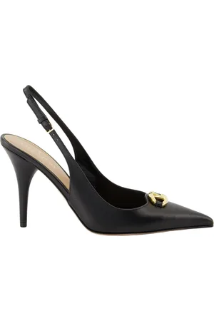 VALENTINO GARAVANI Buty, Kobieta, Czarny, 36 EU, Skóra, Eleganckie Skórzane Czółenka The Bold