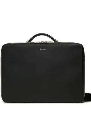 Calvin Klein Torebki, Mężczyzna, Czarny, ONE SIZE, Czarna etui na laptopa z poliuretanu