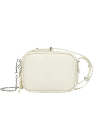 Max Mara Torebki, Kobieta, Biały, ONE SIZE, Biała Skórzana Mini Torba z Podwójną Komorą