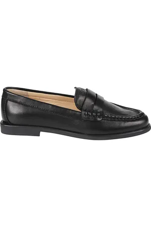 &Copenhagen Buty, Kobieta, Czarny, 37 EU, Czarne skórzane buty z płaską podeszwą wykonane w Europie