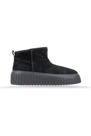 Hogan Buty, Kobieta, Czarny, 36 EU, Zamsz, Zamszowy Ściągany But Z Futrem