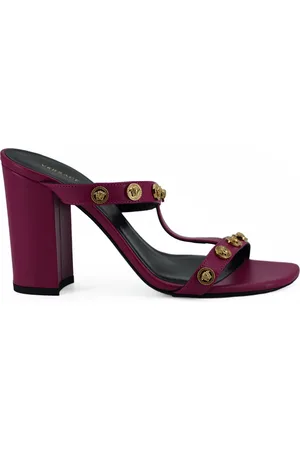 VERSACE Buty, Kobieta, Fioletowy, 39 EU, Eleganckie Fioletowe Wysokie Sandały