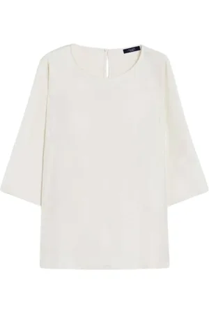Max Mara Bluzki, Kobieta, Biały, XS, Bluzka z jedwabiu i dżerseju