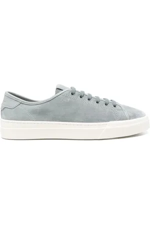 santoni Buty, Mężczyzna, Niebieski, 44 EU, Zamsz, Zamszowe Skórzane Sneakersy
