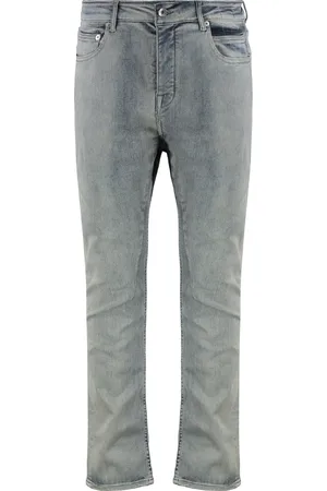 Rick Owens Jeansy, Mężczyzna, Niebieski, W30, Dżinsy z rozciągliwego bawełny z metalowymi nitami