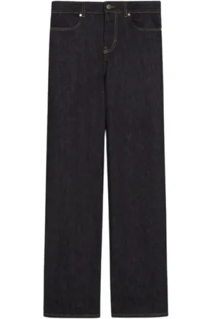 Max Mara Jeansy, Kobieta, Niebieski, M, Denim, Niebieskie Jeansyy Straight Leg z Kieszeniami