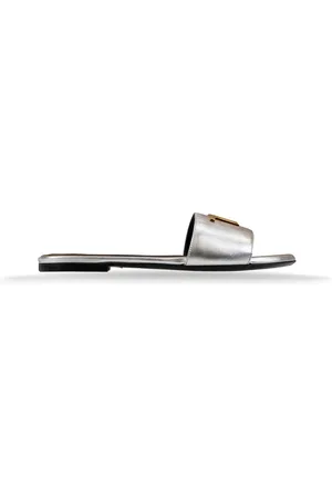 Tom Ford Buty, Kobieta, Szary, 37 EU, Damskie skórzane sandały wsuwane