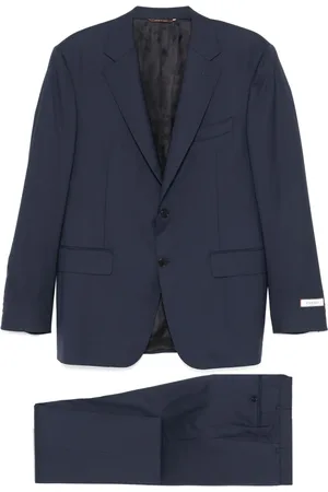 CANALI Garnitury, Mężczyzna, Niebieski, 3XL, Klasyczny wełniany garnitur