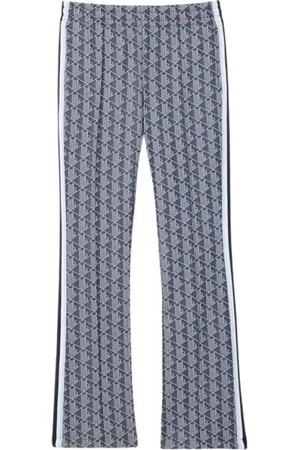 Lacoste Spodnie, Kobieta, Niebieski, M, Organiczne bawełniane spodnie dzwony Monogram Jacquard