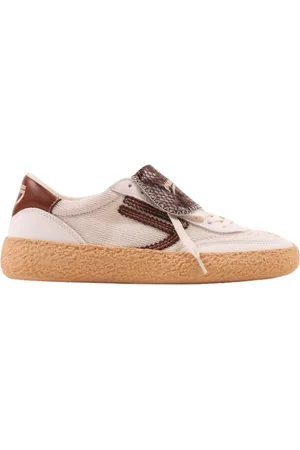 Puraai Buty, Kobieta, Biały, 37 EU, Sneakersy Polly Tab Biało Brązowe