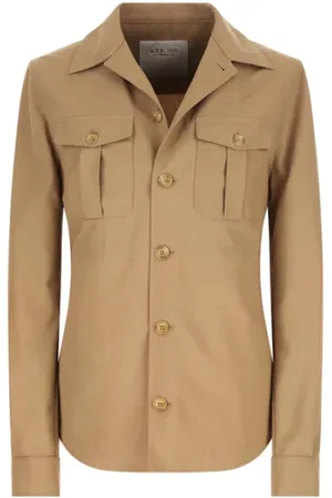 L.B.M. 1911 Kurtki, Mężczyzna, Beżowy, M, Casual Overshirt z Orzechowym Bawełny