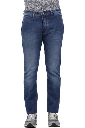 Incotex Jeansy, Mężczyzna, Niebieski, W32, Denim, Dżinsy z pięcioma kieszeniami z denimu elastycznego