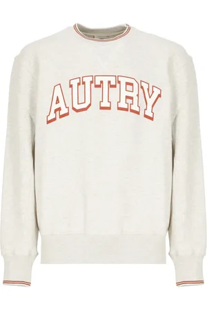 Autry Bluzy, Mężczyzna, Beżowy, S, Szara Bawełniana Bluza z Okrągłym Dekoltem