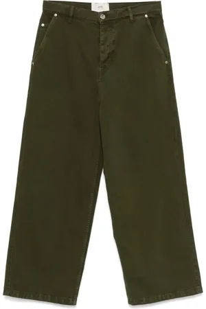 Ami Jeansy, Kobieta, Zielony, W31, Kolorowe Bawełniane Jeansyy Wide Fit