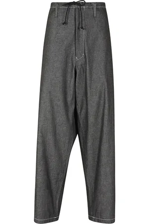 YOHJI YAMAMOTO Spodnie, Kobieta, Czarny, M, Denim, Czarne Spodnie z Denimu na Zamek