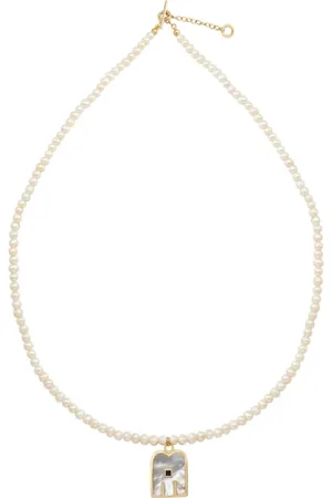 Dorothée Sausset Akcesoria, Kobieta, Żółty, ONE SIZE, Nacre Pearl Naszyjnik Thali