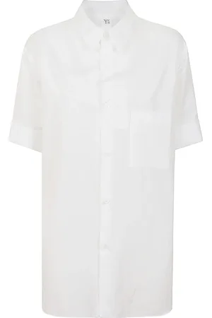 YOHJI YAMAMOTO Sukienki, Kobieta, Biały, L, Biała Koszula z Bawełny Satynowej