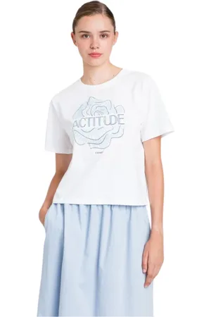 Twin-Set Koszulki, Kobieta, Biały, S, Biała kolekcja T-shirtów i Polo