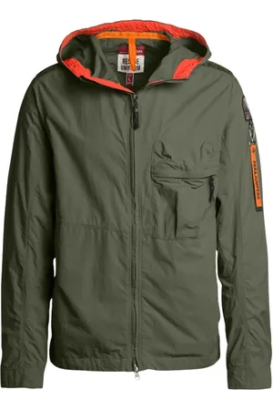 Parajumpers Kurtki, Mężczyzna, Zielony, M, Nylon, Lekka kurtka z kapturem z nylonowej tkaniny