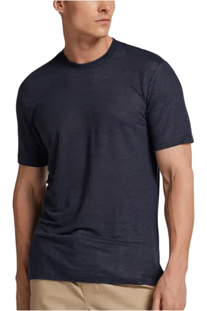 Tommy Hilfiger Koszulki, Mężczyzna, Niebieski, XL, Koszulka lniana z detalem logo