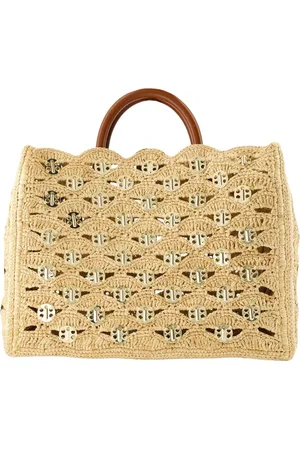 Paco rabanne Torebki, Kobieta, Beżowy, ONE SIZE, Torba Raphia Disc-Link