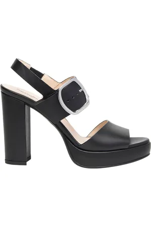 Nero Giardini Buty, Kobieta, Czarny, 38 EU, Czarne sandały na obcasie Elegancki design