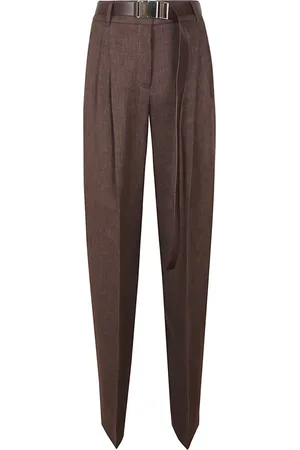 Max Mara Spodnie, Kobieta, brązowy, S, Eleganckie Czarne Spodnie dla Kobiet