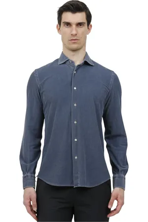 MAZZARELLI Koszule, Mężczyzna, Niebieski, 5XL, Casualowa Koszula z Materiału