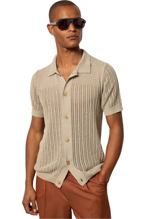 L.B.M. 1911 Swetry, Mężczyzna, Beżowy, L, Beżowy Swetrowy Polo z Dziurkami