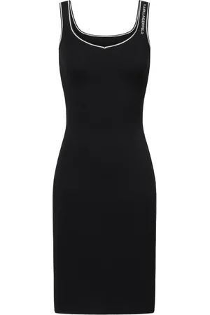Karl Lagerfeld Sukienki, Kobieta, Czarny, XS, Nylon, Sweterkowa Bodycon
