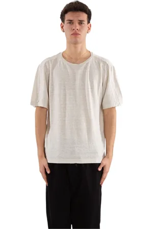 TRANSIT Koszulki, Mężczyzna, Biały, L, Zblakły T-shirt z dżerseju w stylu Canapa
