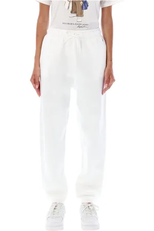Ralph Lauren Spodnie, Kobieta, Biały, L, Bawełna, Spodnie dresowe z polaru