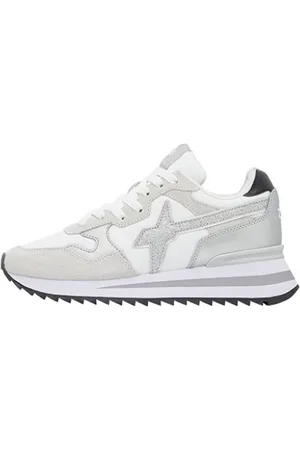W6YZ Buty, Kobieta, Biały, 38 EU, Zamsz, Beżowe Białe Sneakers Yak, Sportowe Buty Tenisowe
