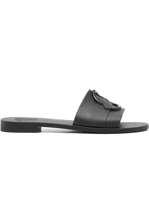 Moncler Buty, Kobieta, Czarny, 38 EU, Buty Slides dla stylowego wyglądu