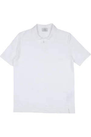 BROOKSFIELD Koszulki, Mężczyzna, Biały, 2XL, Len, Sweter Polo Regular Fit Krótki Rękaw