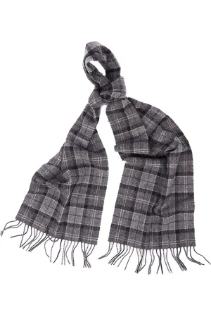 Barbour Akcesoria, Mężczyzna, Szary, ONE SIZE, Tartanowy Szal Wełniany Z Frędzlami Klasyczny Styl