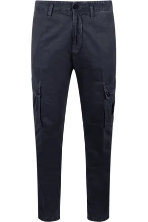 Stone Island Spodnie, Mężczyzna, Niebieski, W32, Spodnie Cargo z Funkcjonalnymi Kieszeniami