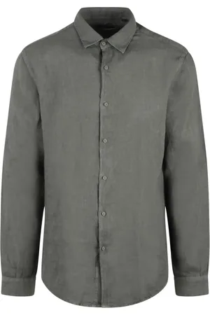COSTUMEIN Koszule, Mężczyzna, Zielony, L, Koszula lniana Ss 25 Regular Fit Klasyczna