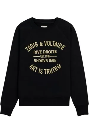 Zadig & Voltaire Bluzy, Kobieta, Czarny, M, Czarne Swetry Górny Blazon Haftowany