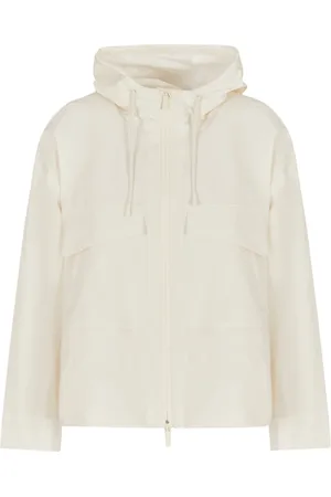 Armani Exchange Kurtki, Kobieta, Beżowy, M, Ivory Elegancki Wielofunkcyjny Płaszcz Damski