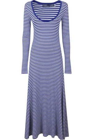 Ralph Lauren Sukienki, Kobieta, Niebieski, M, Sukienka Dzienna Z Długim Rękawem