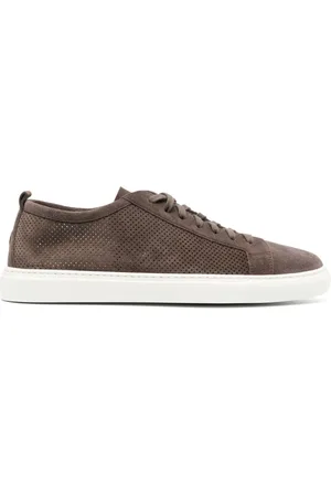 HENDERSON BARACCO Buty, Mężczyzna, brązowy, 43 EU, Zamsz, Perforowane Zamszowe Sneakersy