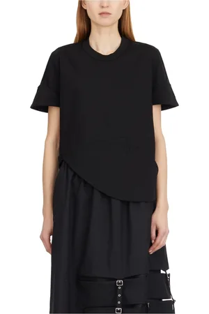 Comme des Garçons Koszulki, Kobieta, Czarny, S, Asymetryczny T-shirt z bawełny