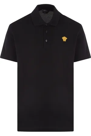 VERSACE Koszulki, Mężczyzna, Czarny, L, Czarna Koszulka Polo z Logo Meduzy