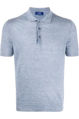 BARBA Koszulki, Mężczyzna, Niebieski, XL, Linen Polo Shirt Made in Italy