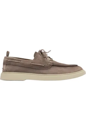 Officine creative Buty, Mężczyzna, brązowy, 41 1/2 EU, Zamsz, Beżowe Łodzi Suede