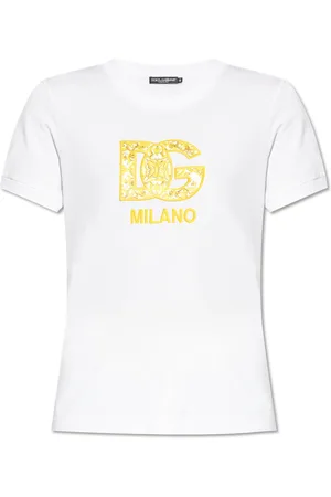 Dolce & Gabbana Koszulki, Kobieta, Biały, 2XS, T-shirt z logo